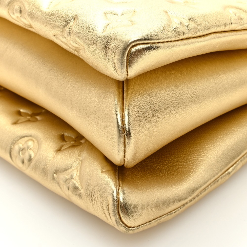 Lambskin Embossed Monogram Coussin PM Gold