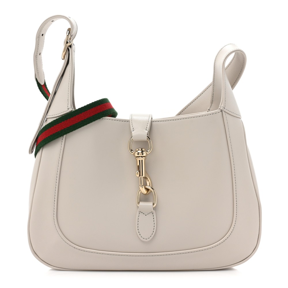 Ancora Calfskin Web Small Jackie Hobo Light Grey