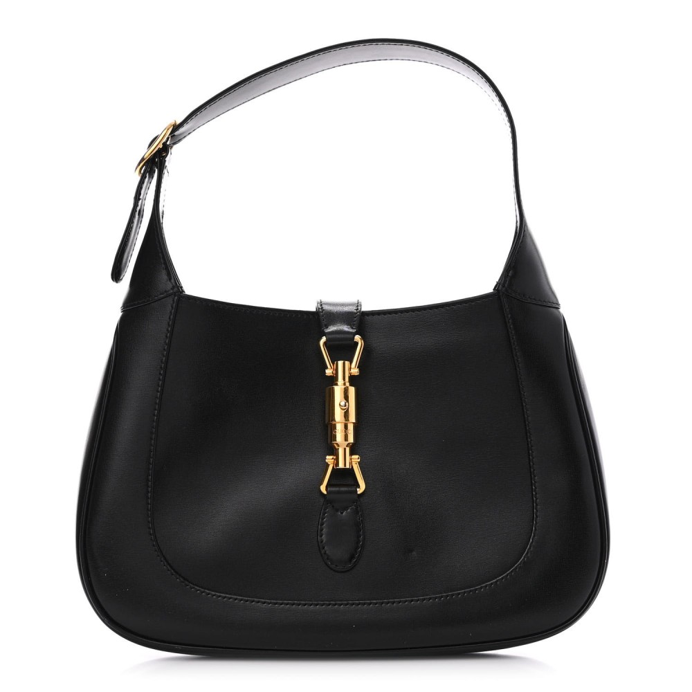 Boarded Dyana Lux Calfskin Small Jackie 1961 Hobo Black