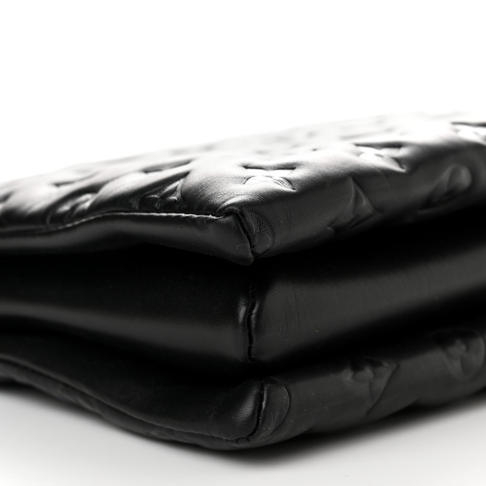 Lambskin Embossed Monogram Coussin PM Black