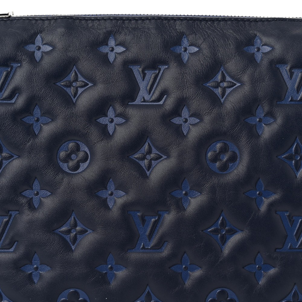 Lambskin Embossed Monogram Coussin PM Navy