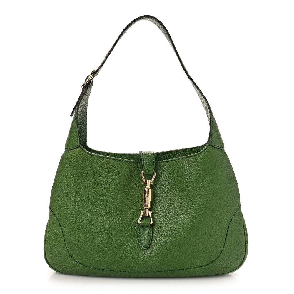 Soft Grained Calfskin Jackie O Hobo Green