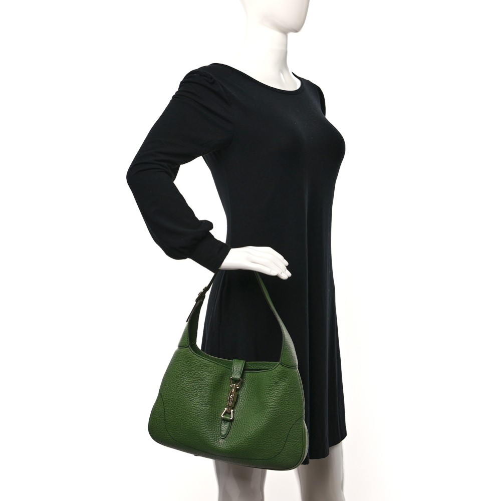 Soft Grained Calfskin Jackie O Hobo Green