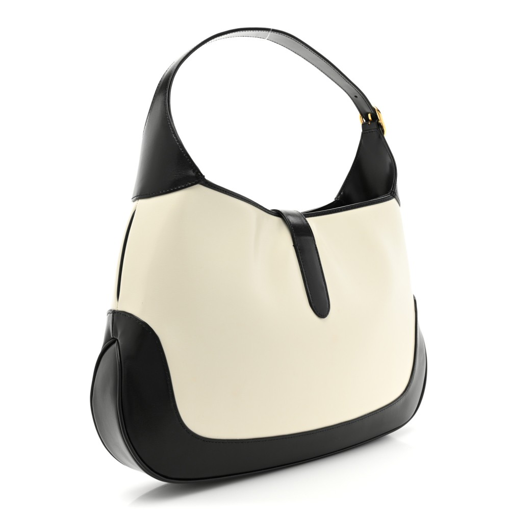 Boarded Dyana Lux Calfskin Bi-Color Medium Jackie 1961 Hobo Mystic White Black