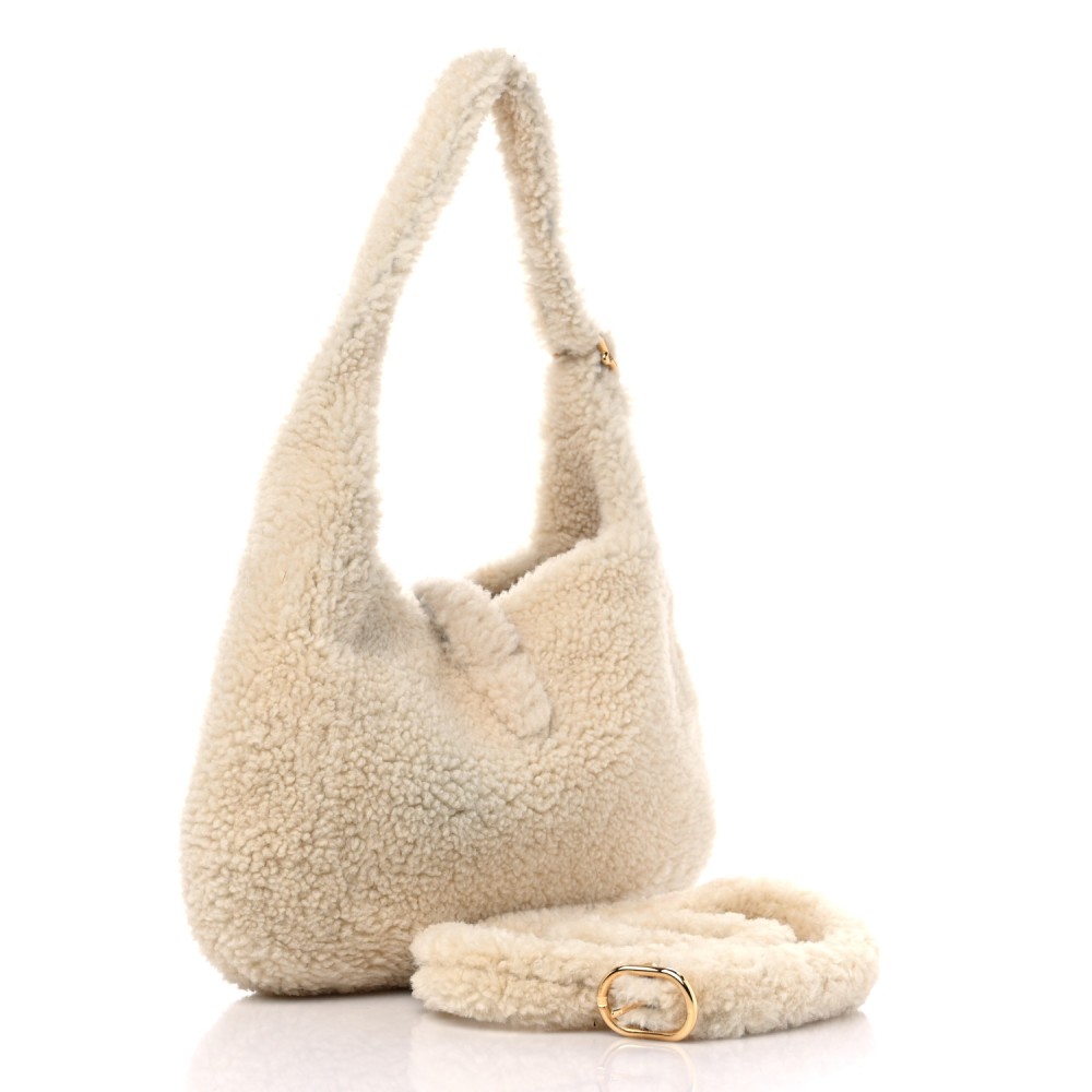 Shearling Small Jackie 1961 Shoulder Bag Ivory