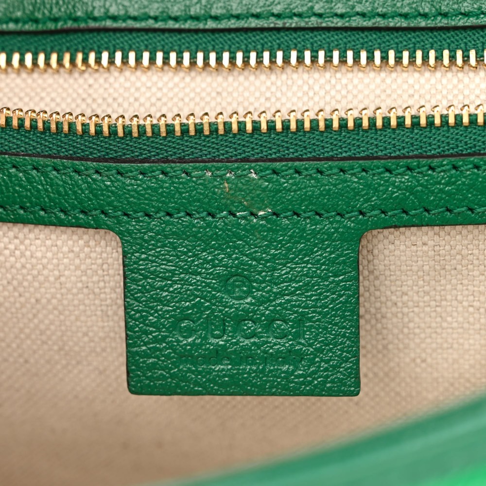 Azalea Calfskin Enamel Matelasse Diagonal Small Torchon GG Marmont Shoulder Bag New Shamarock Emerald