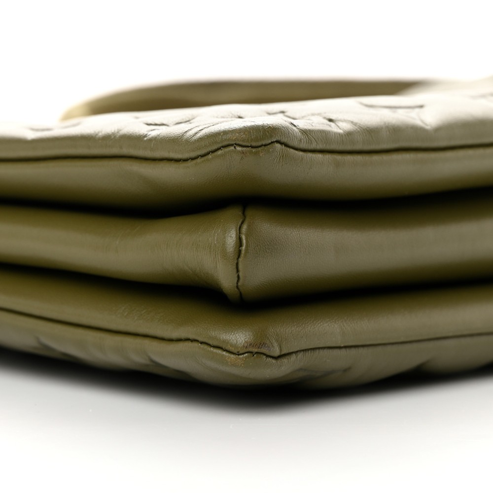 Lambskin Embossed Monogram Coussin MM Khaki