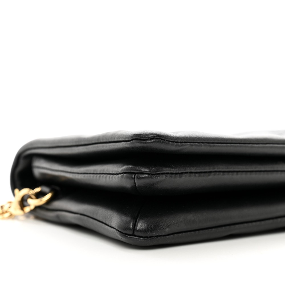 Lambskin Embossed Monogram Pochette Coussin Black