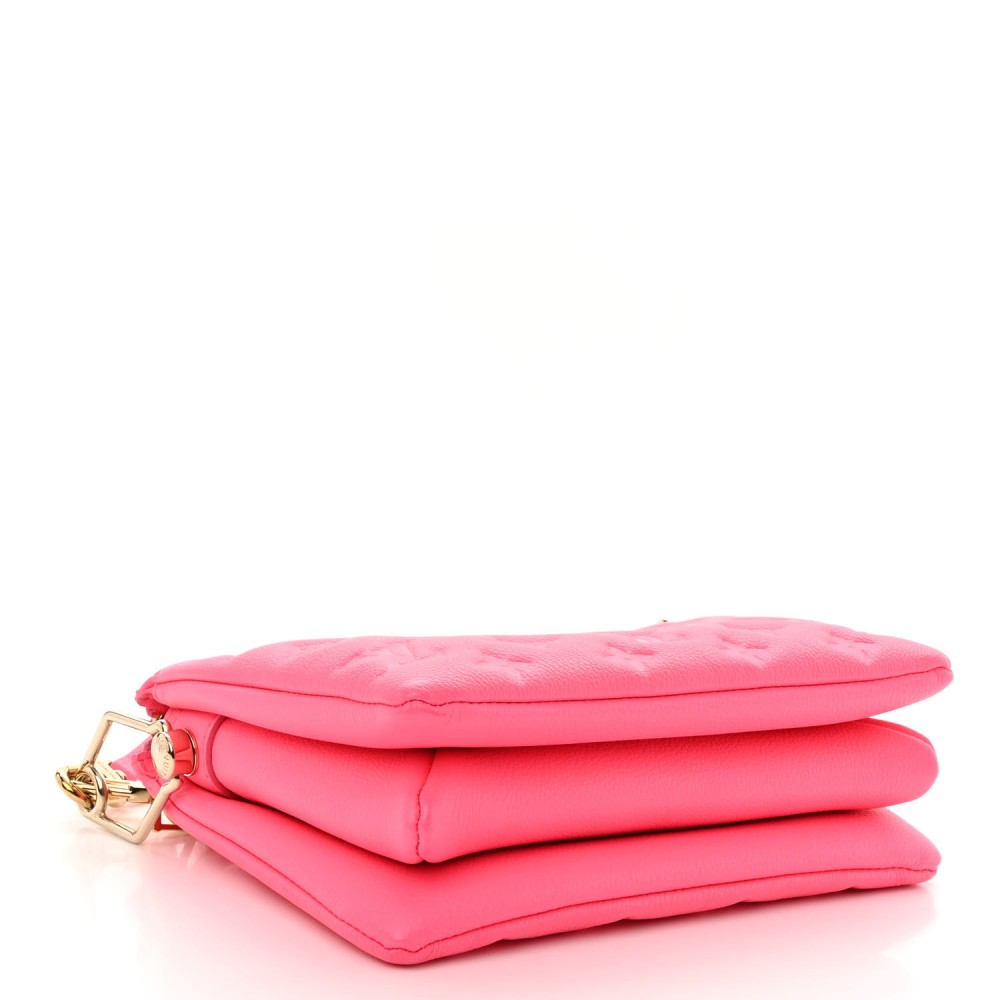 Calfskin Embossed Monogram Coussin BB Rose Fluo