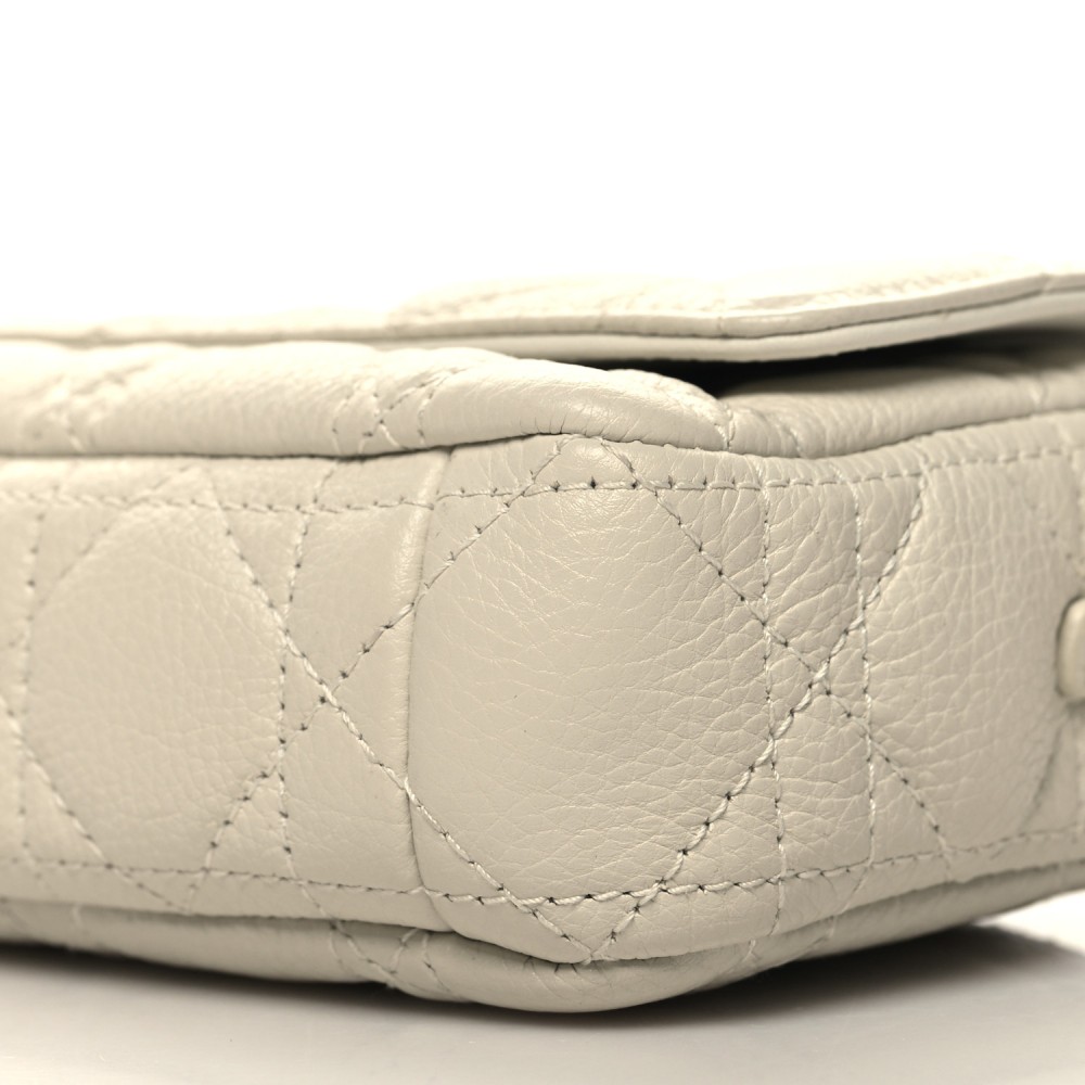 Supple Calfskin Cannage Caro Pouch with Chain Latte