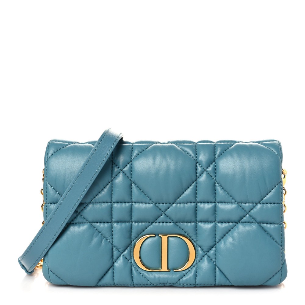 Calfskin Macrocannage Mini Caro Bag Horizon Blue