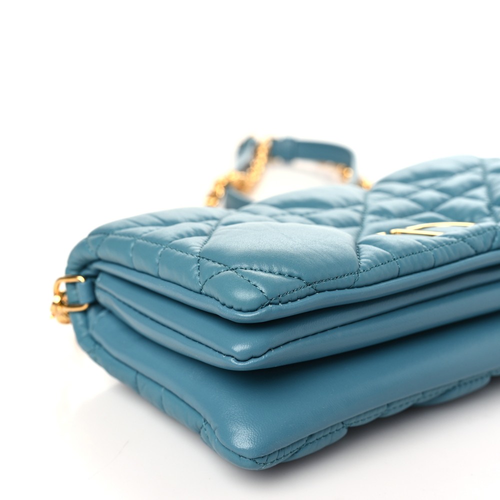 Calfskin Macrocannage Mini Caro Bag Horizon Blue