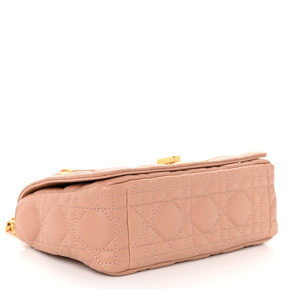 Grained Calfskin Cannage Small Caro Bag Rose De Vents