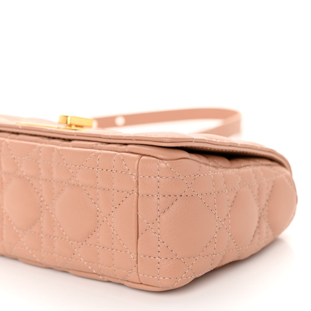 Grained Calfskin Cannage Small Caro Bag Rose De Vents