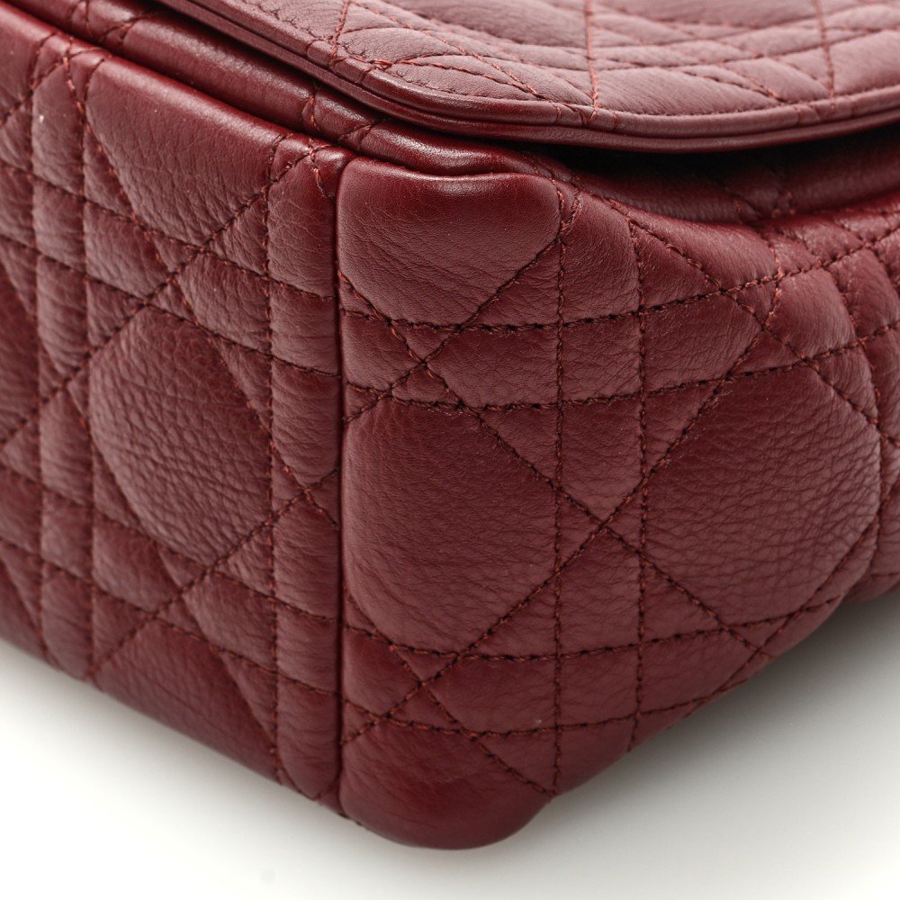 Calfskin Cannage Medium Caro Bag Brick Red