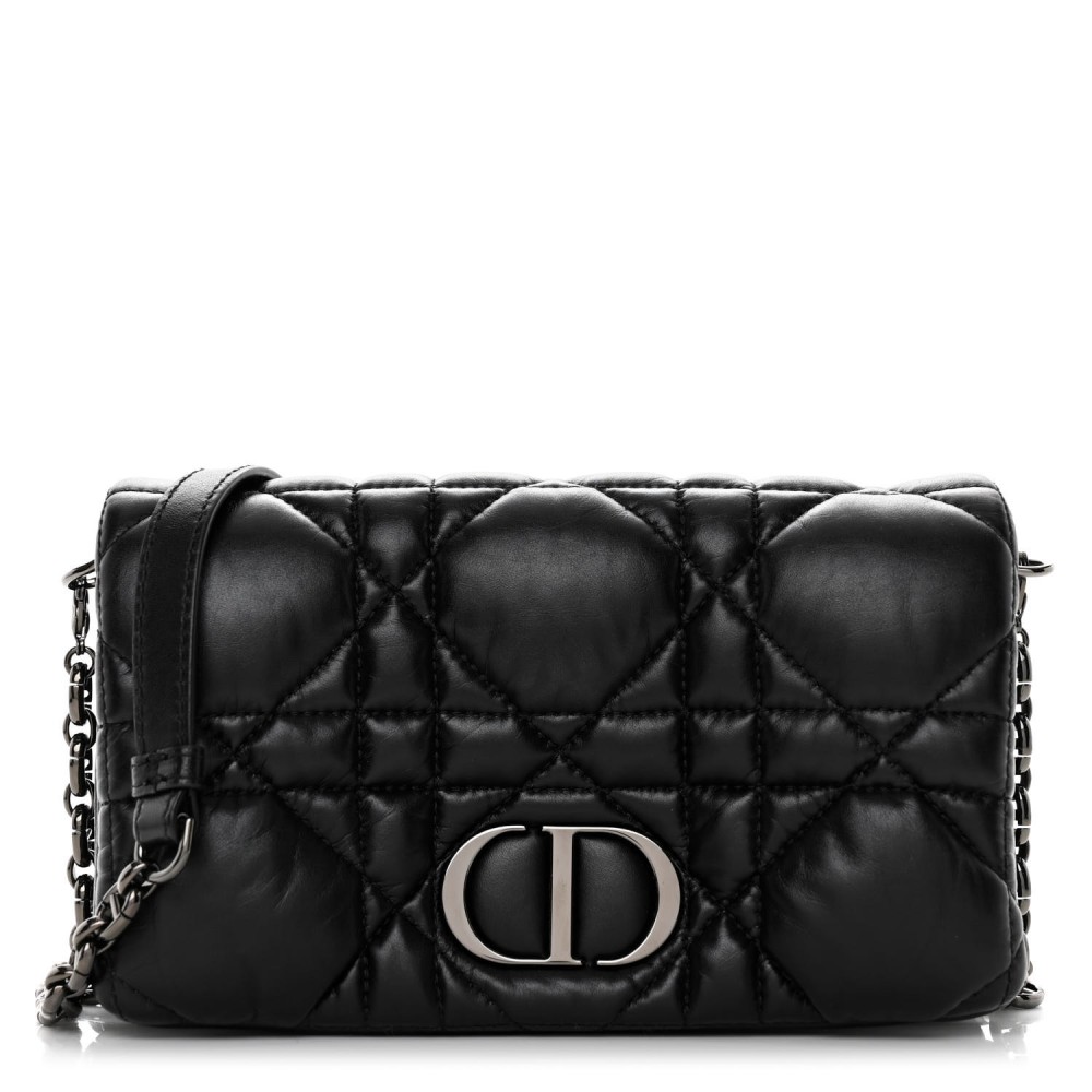 Calfskin Macrocannage Mini Caro Bag Black