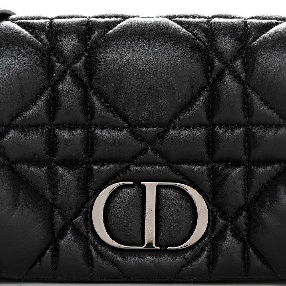 Calfskin Macrocannage Mini Caro Bag Black