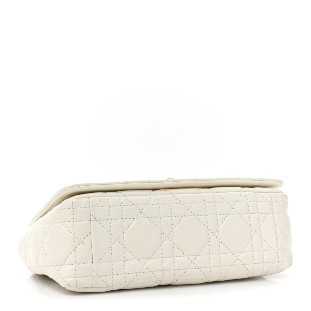 Calfskin Cannage Small Caro Bag Ivory