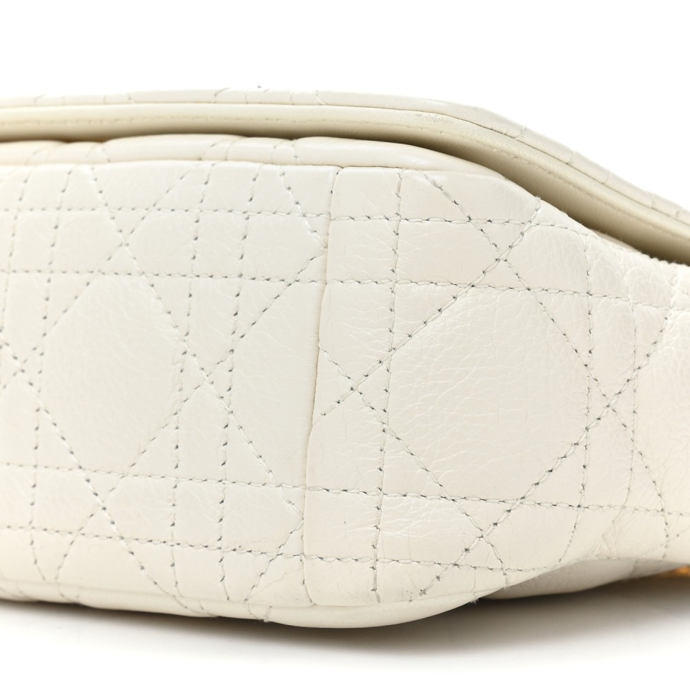 Calfskin Cannage Small Caro Bag Ivory