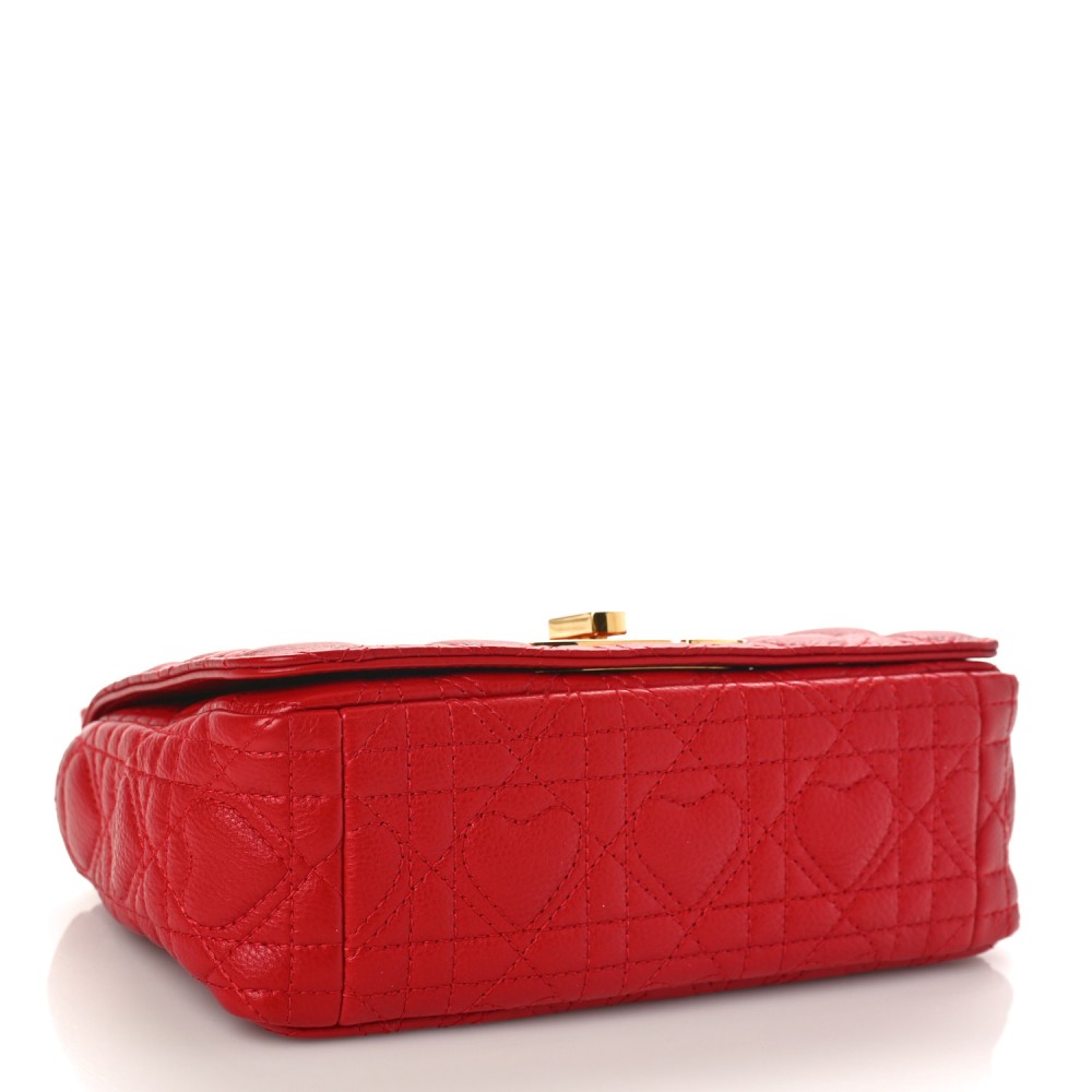 Calfskin Cannage Dioramour Small Caro Bag Bright Red