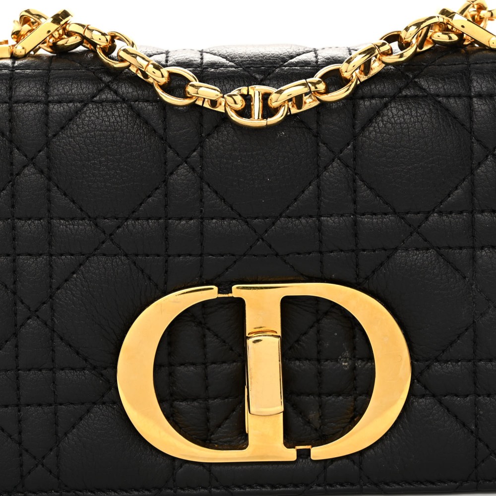 Calfskin Cannage Small Caro Bag Black