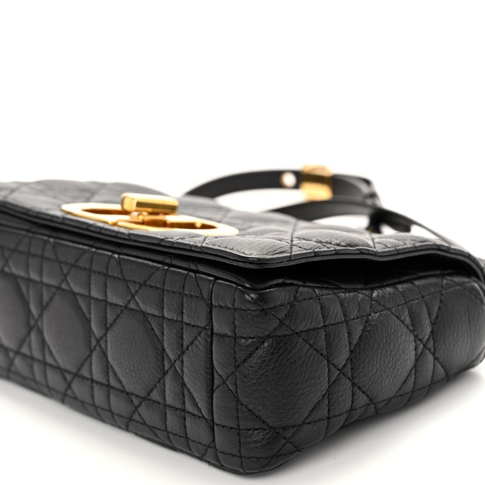 Calfskin Cannage Small Caro Bag Black