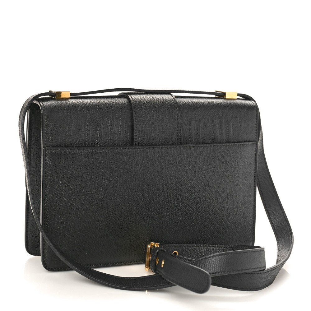 Grained Calfskin 30 Montaigne Flap Bag Black