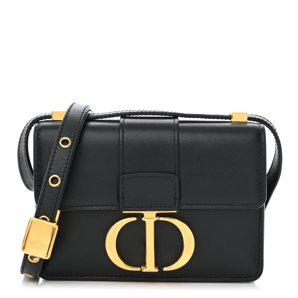 Smooth Calfskin Micro 30 Montaigne Flap Bag Black