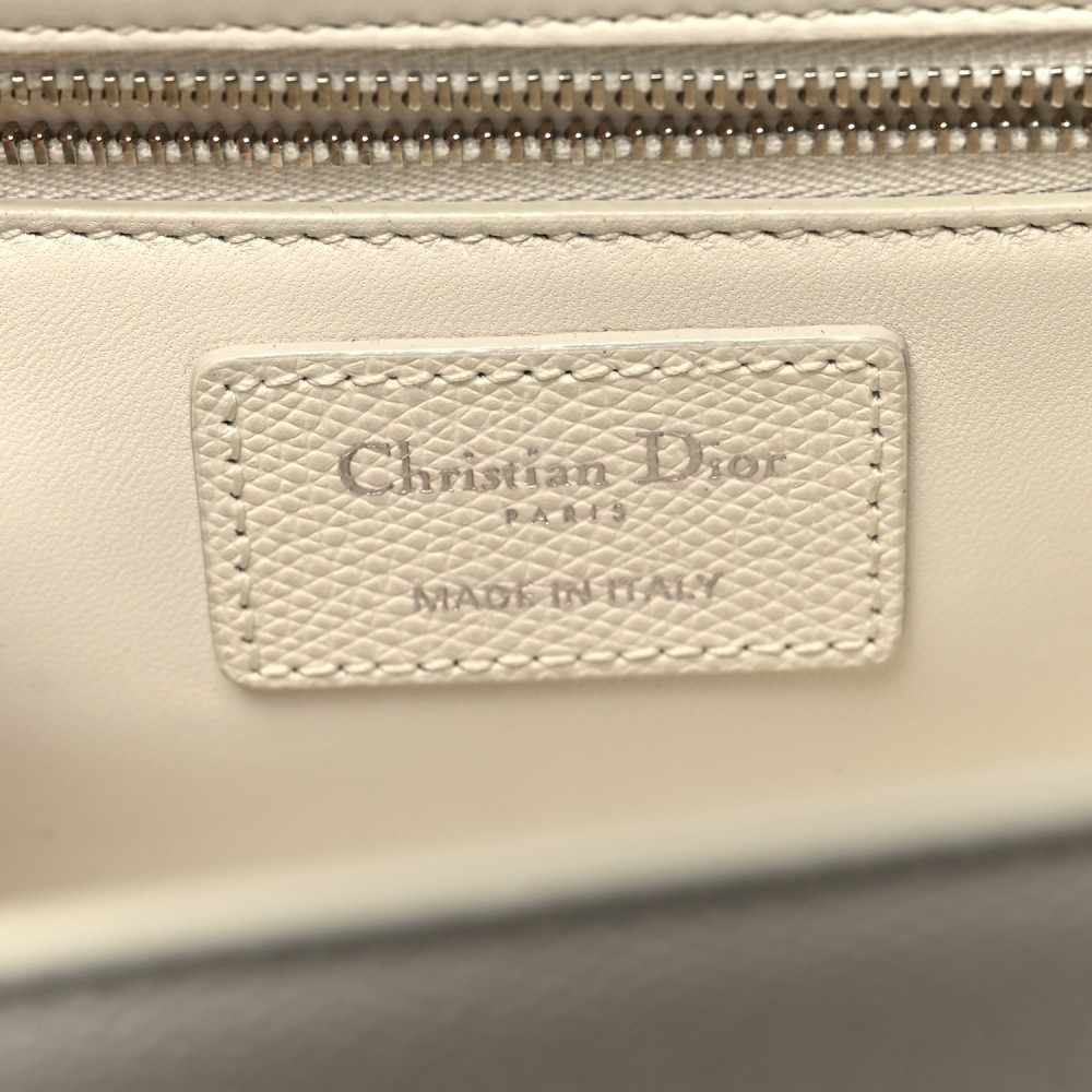 Grained Calfskin 30 Montaigne Chain Flap Bag White