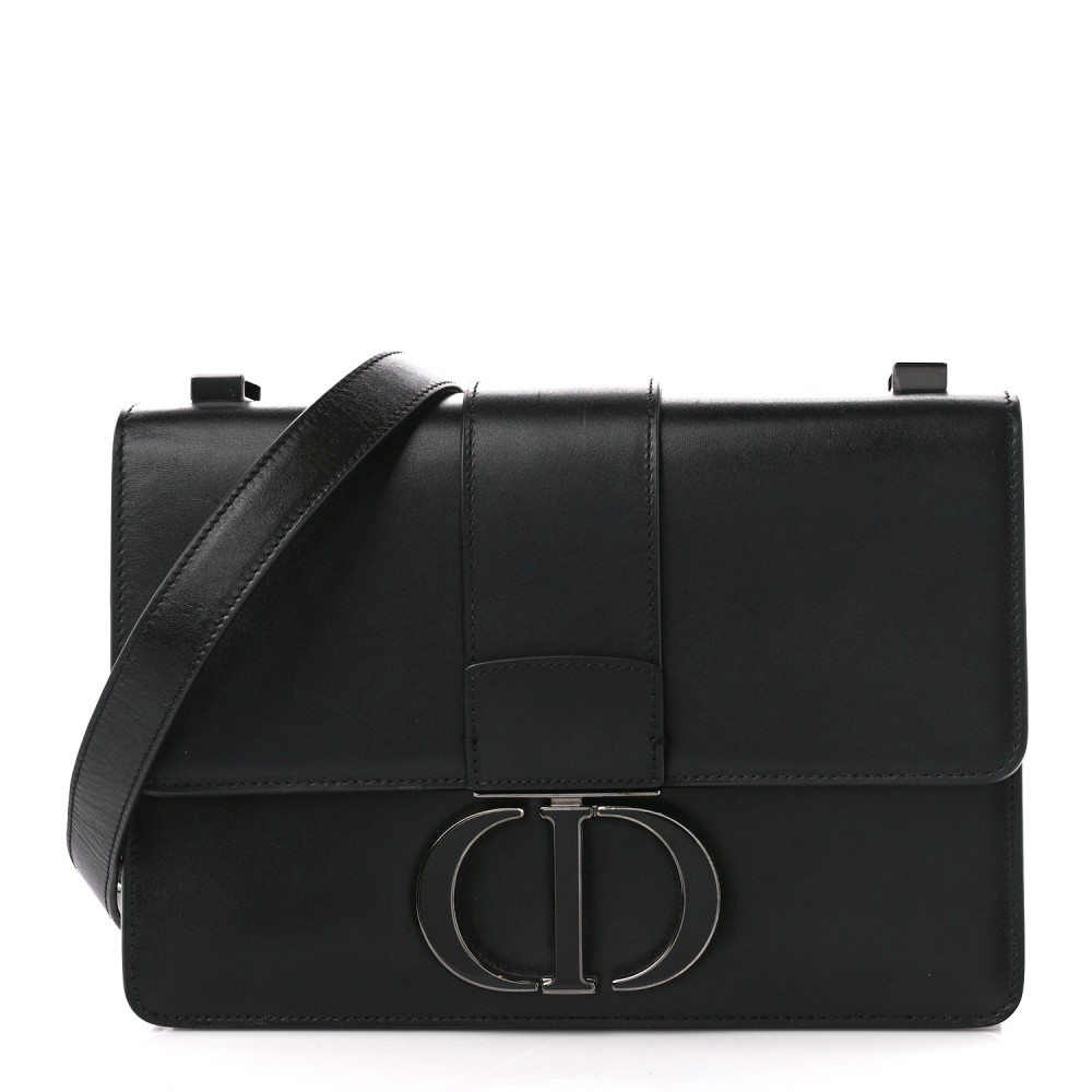 Smooth Calfskin 30 Montaigne Flap Bag Black