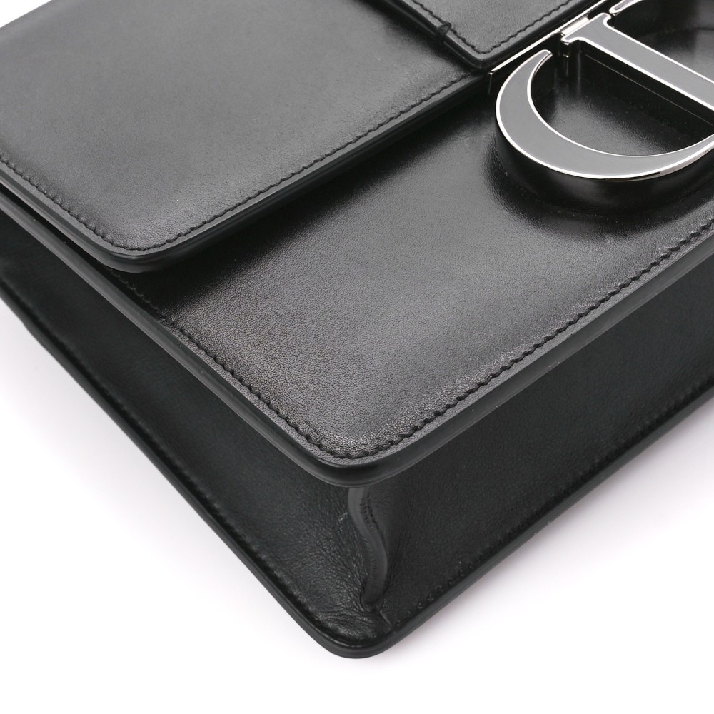 Smooth Calfskin 30 Montaigne Flap Bag Black