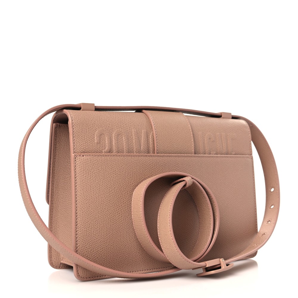 Ultra Matte Grained Calfskin 30 Montaigne Flap Bag Blush