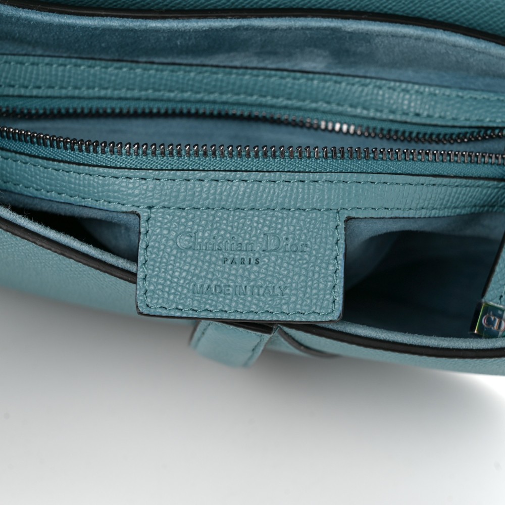 Grained Calfskin Saddle Bag Azure Blue