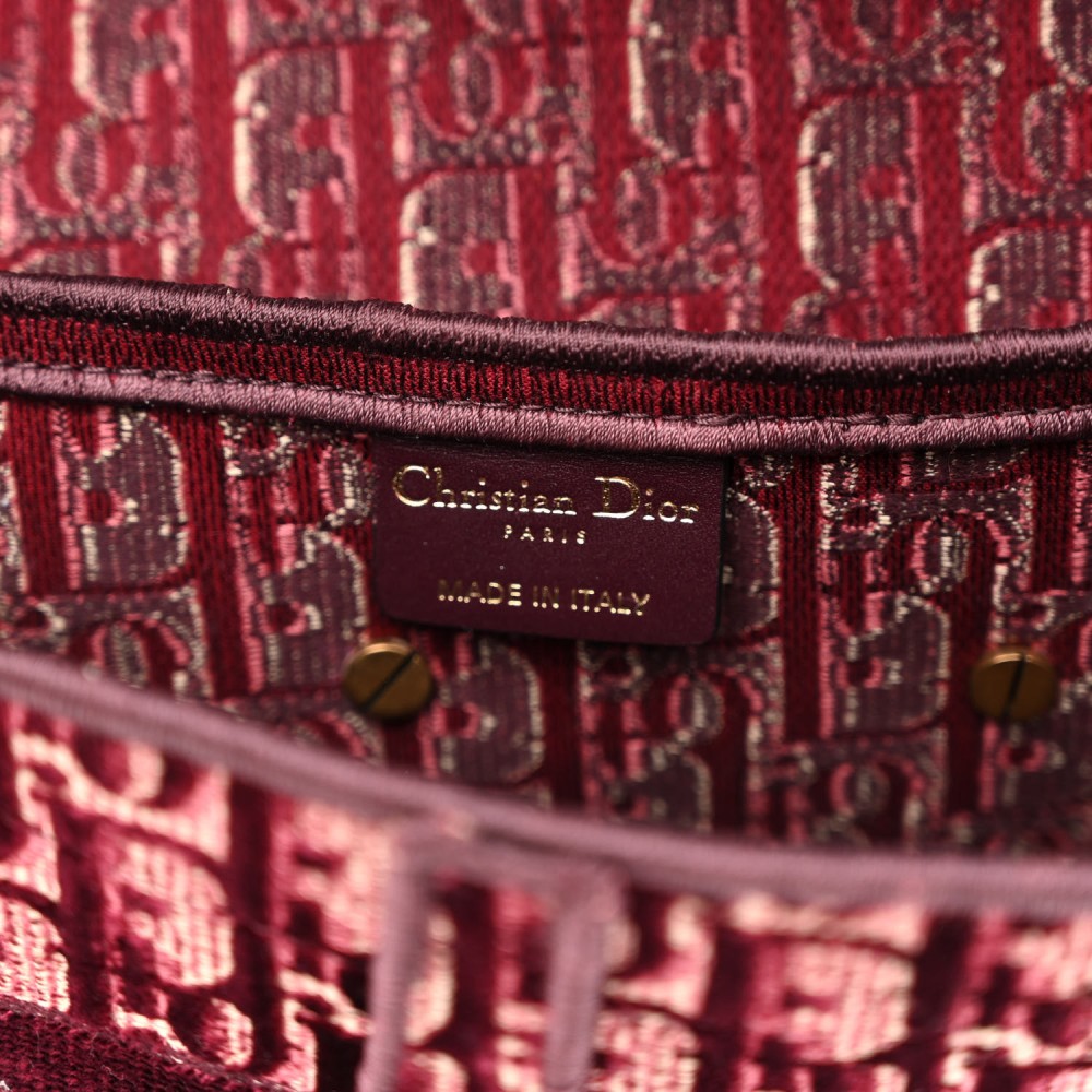 Velvet Oblique Saddle Bag Burgundy