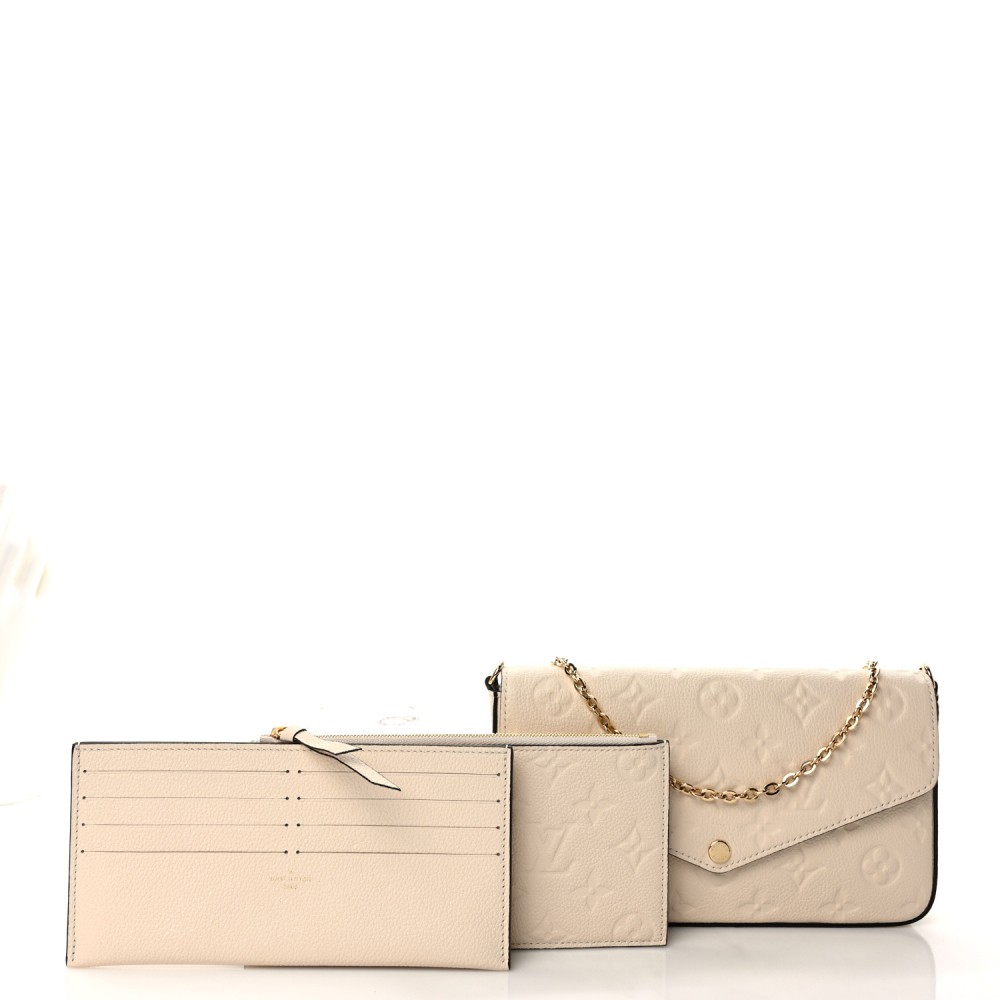 Empreinte Pochette Felicie Chain Wallet Cream