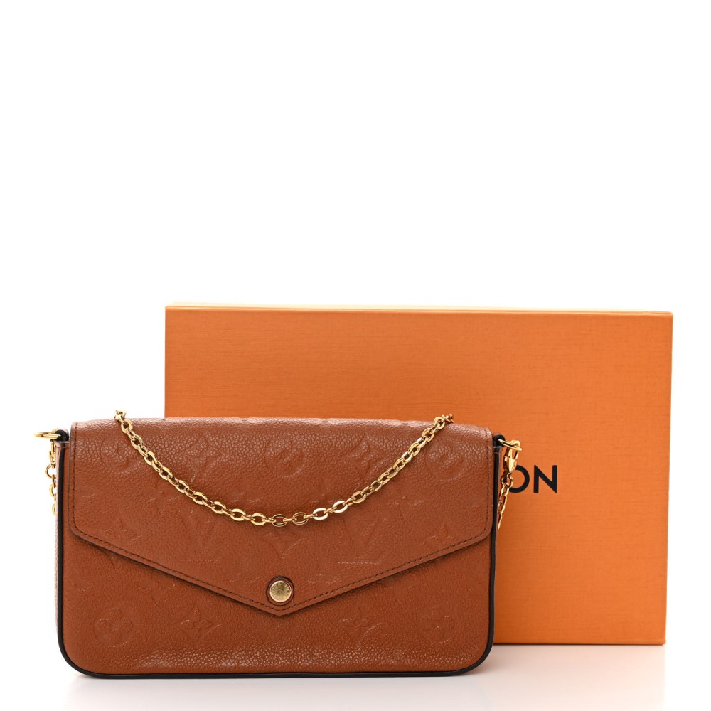 Empreinte Pochette Felicie Chain Wallet Cognac