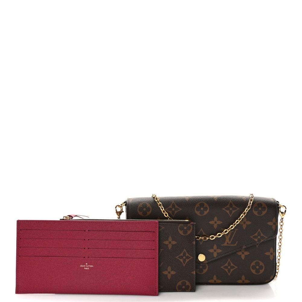 Monogram Pochette Felicie Chain Wallet Fuchsia