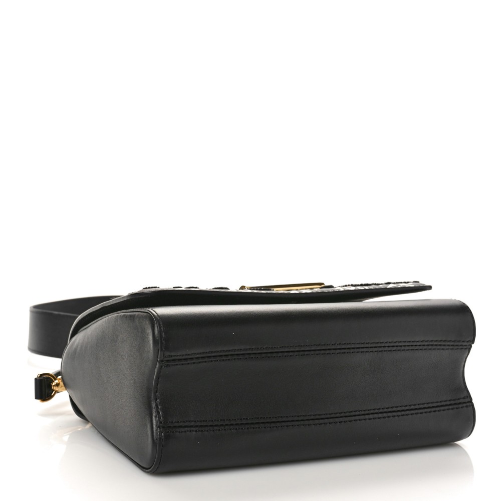 Calfskin Since 1854 Embroidered Twist MM Black