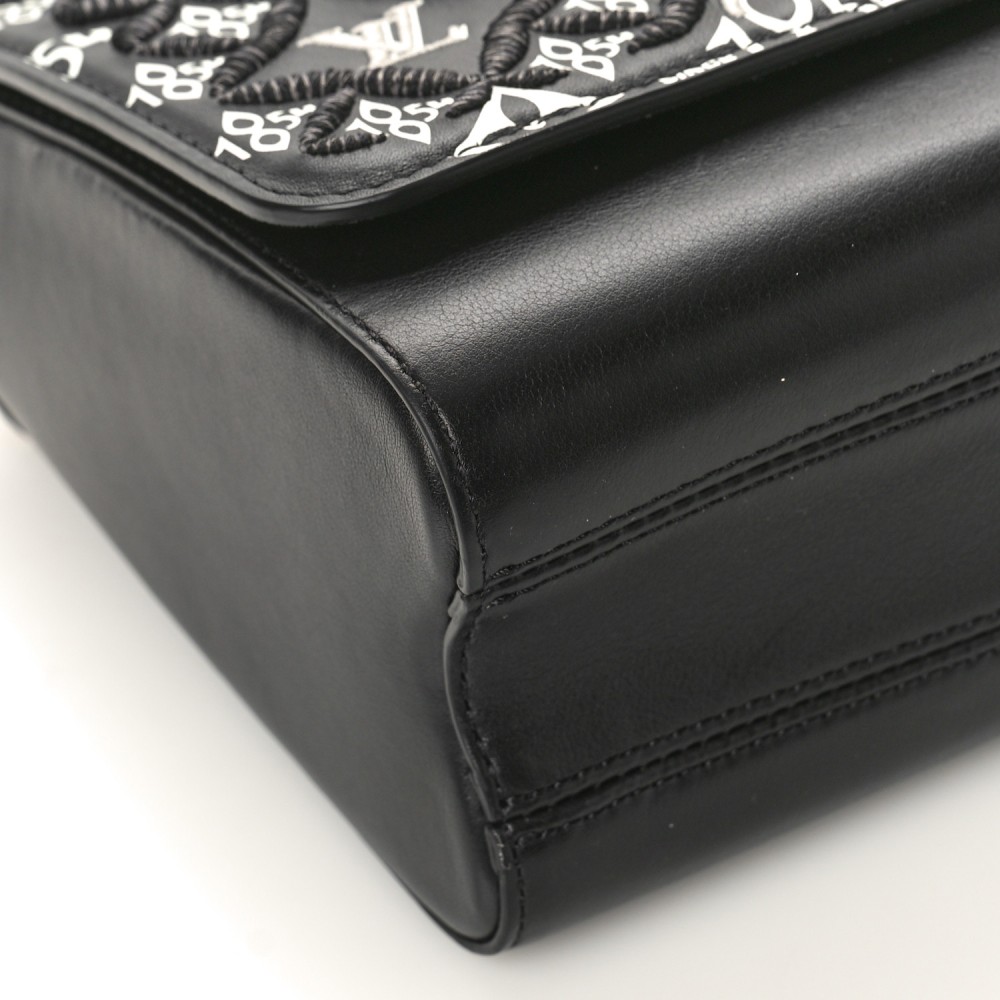 Calfskin Since 1854 Embroidered Twist MM Black