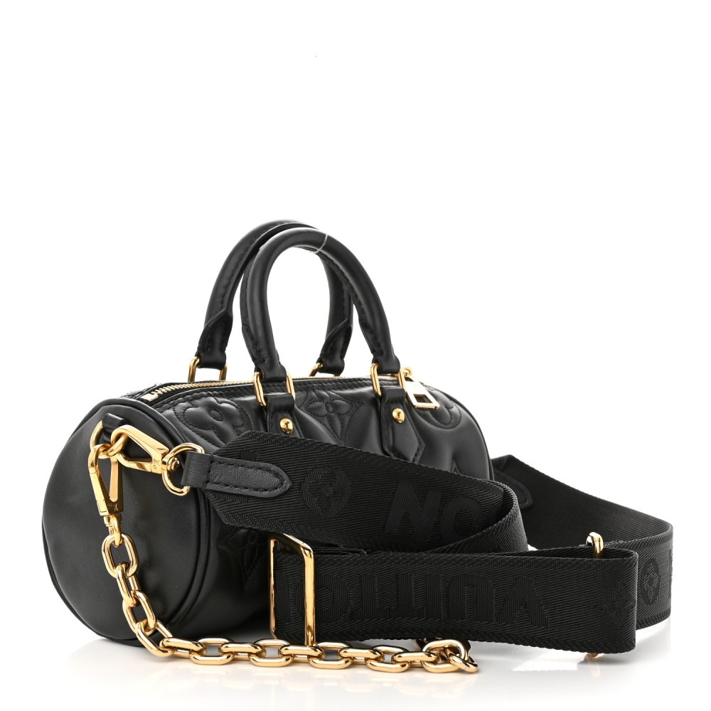 Calfskin Bubblegram Papillon BB Black