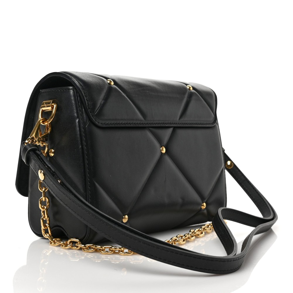 Lambskin Quilted Twist MM Black