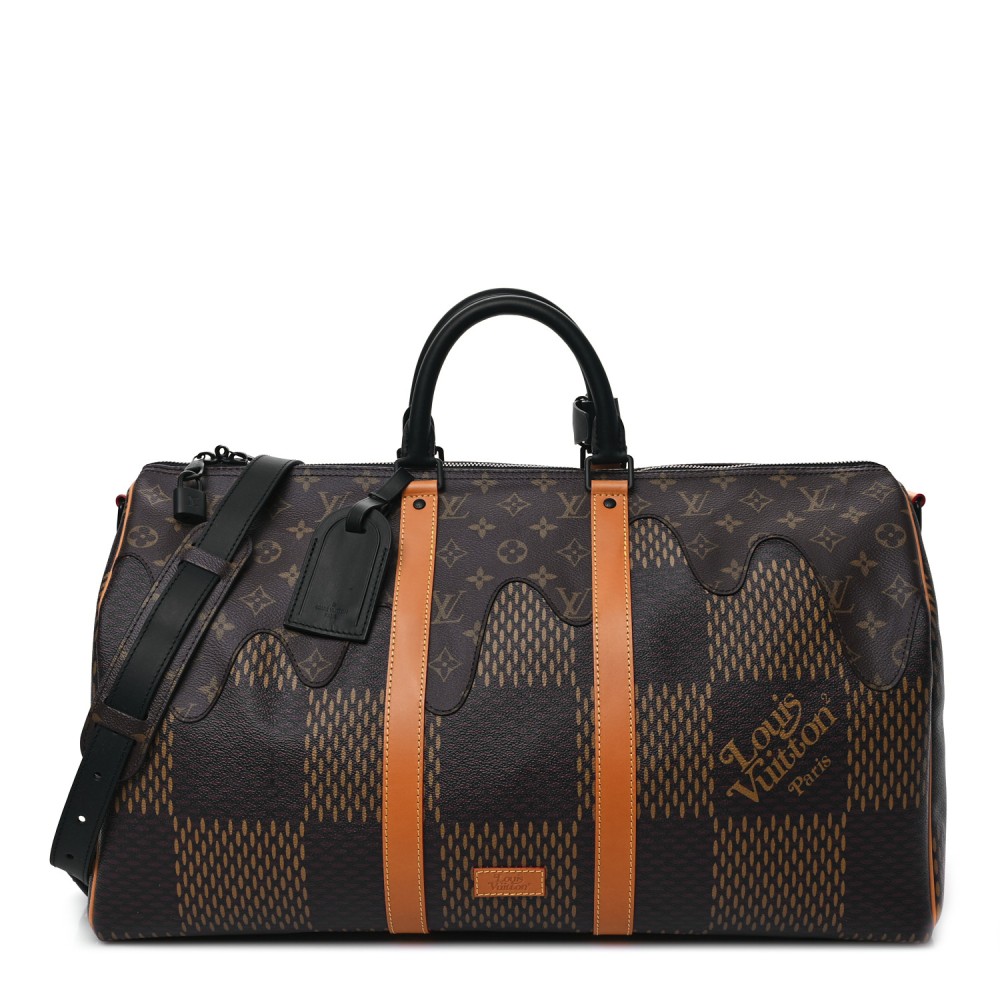 x Nigo Giant Damier Ebene Monogram Keepall Bandouliere 50