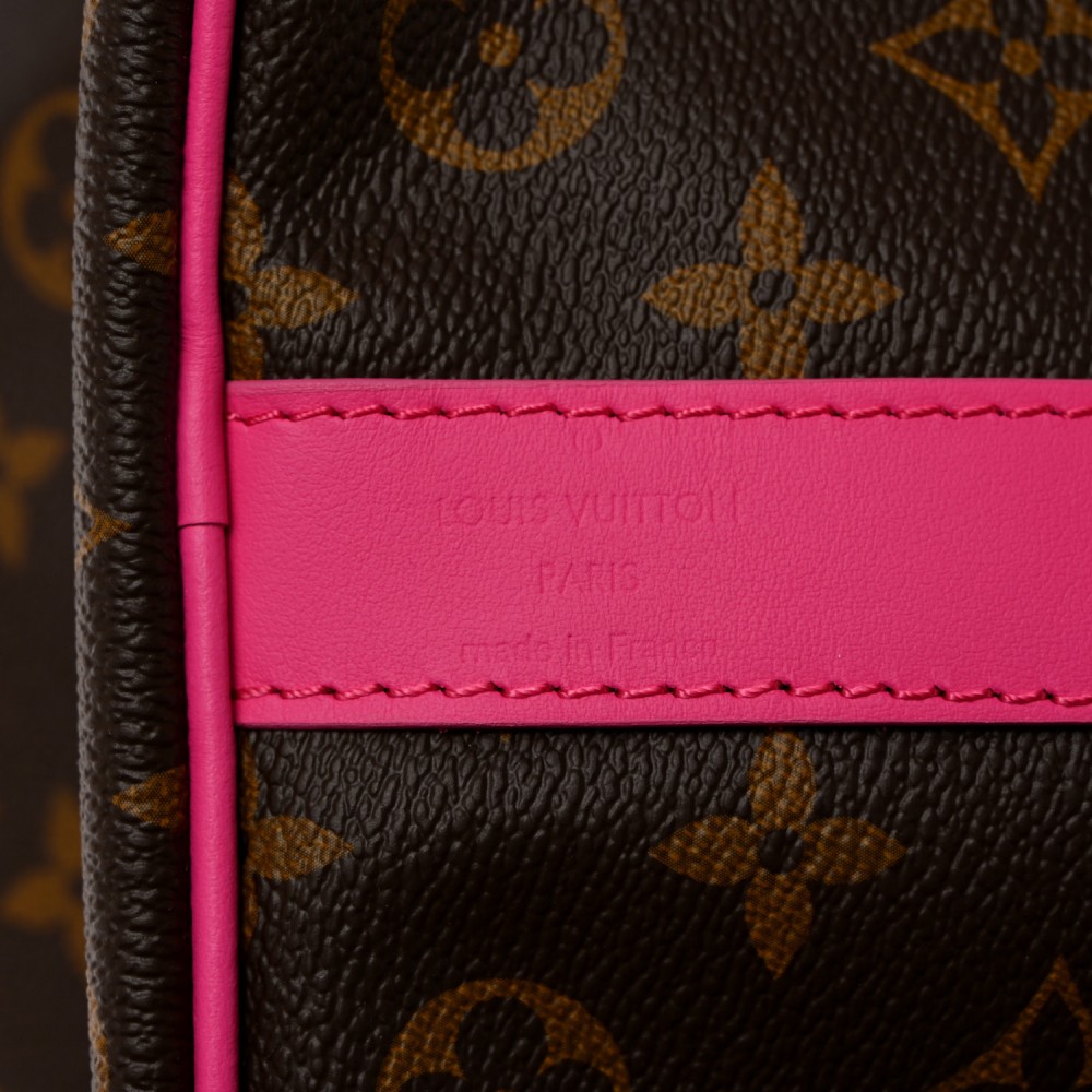 Monogram Macassar Keepall Bandouliere 50 Fuchsia