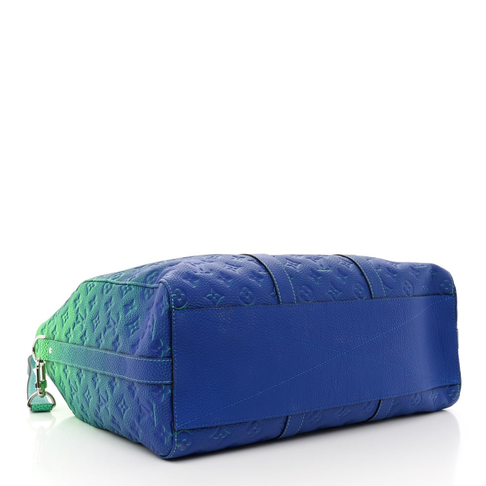 Taurillon Illusion Keepall Tote Bleu Vert