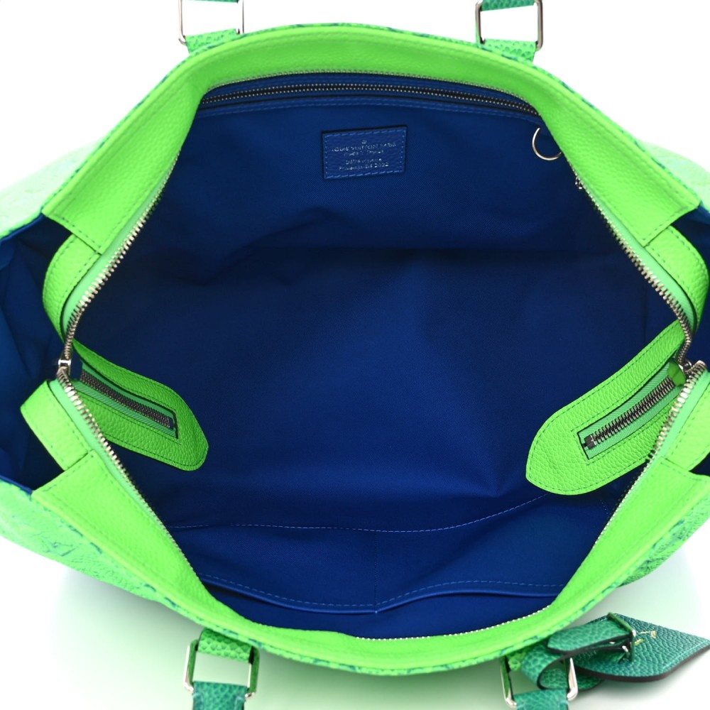 Taurillon Illusion Keepall Tote Bleu Vert