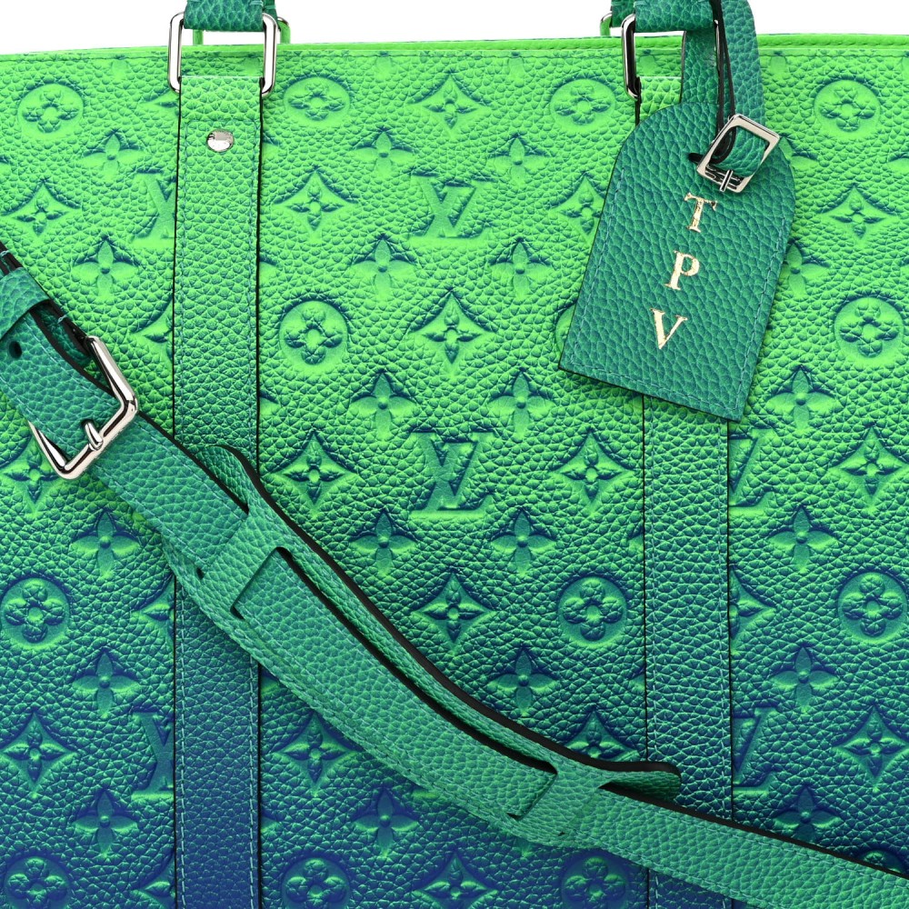 Taurillon Illusion Keepall Tote Bleu Vert