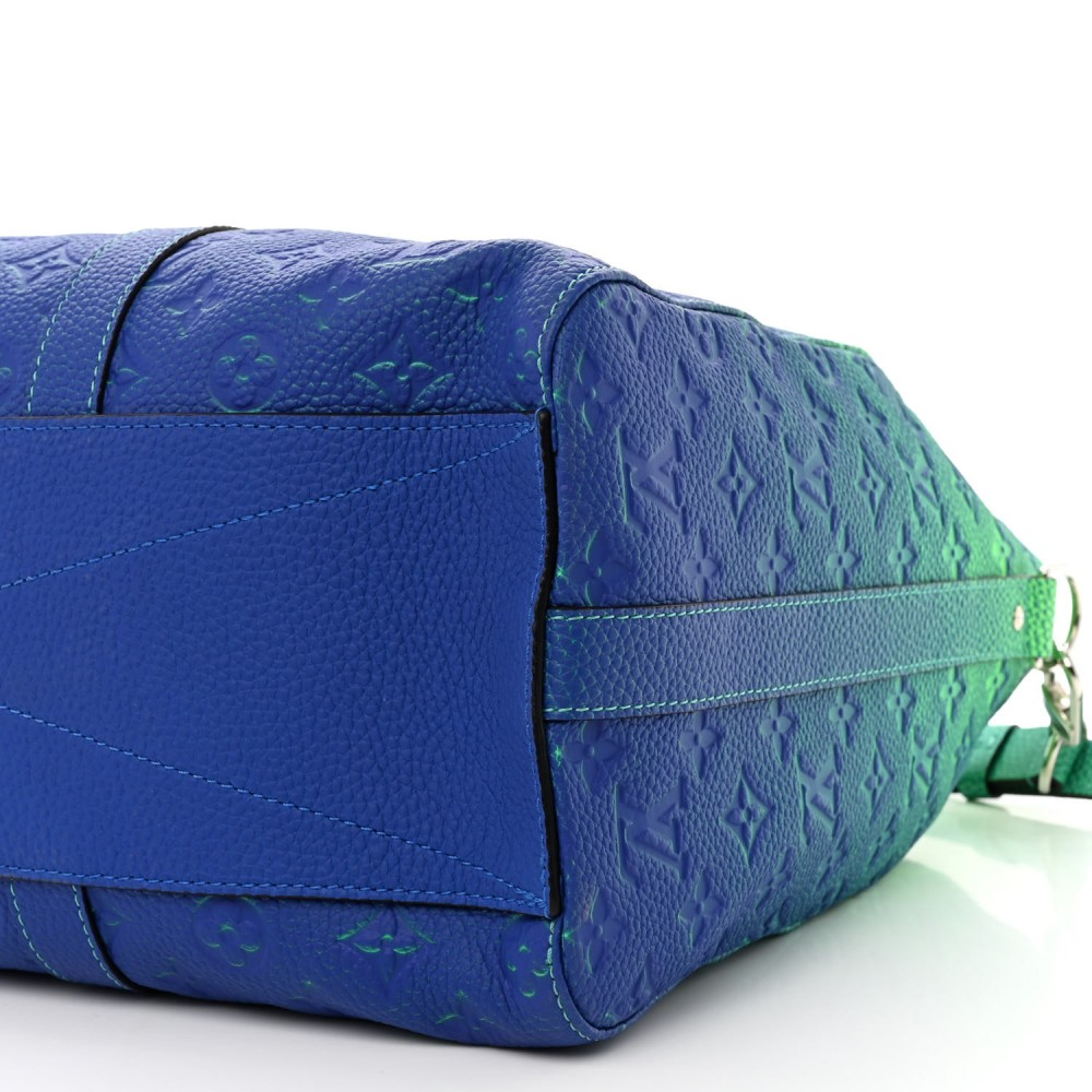 Taurillon Illusion Keepall Tote Bleu Vert