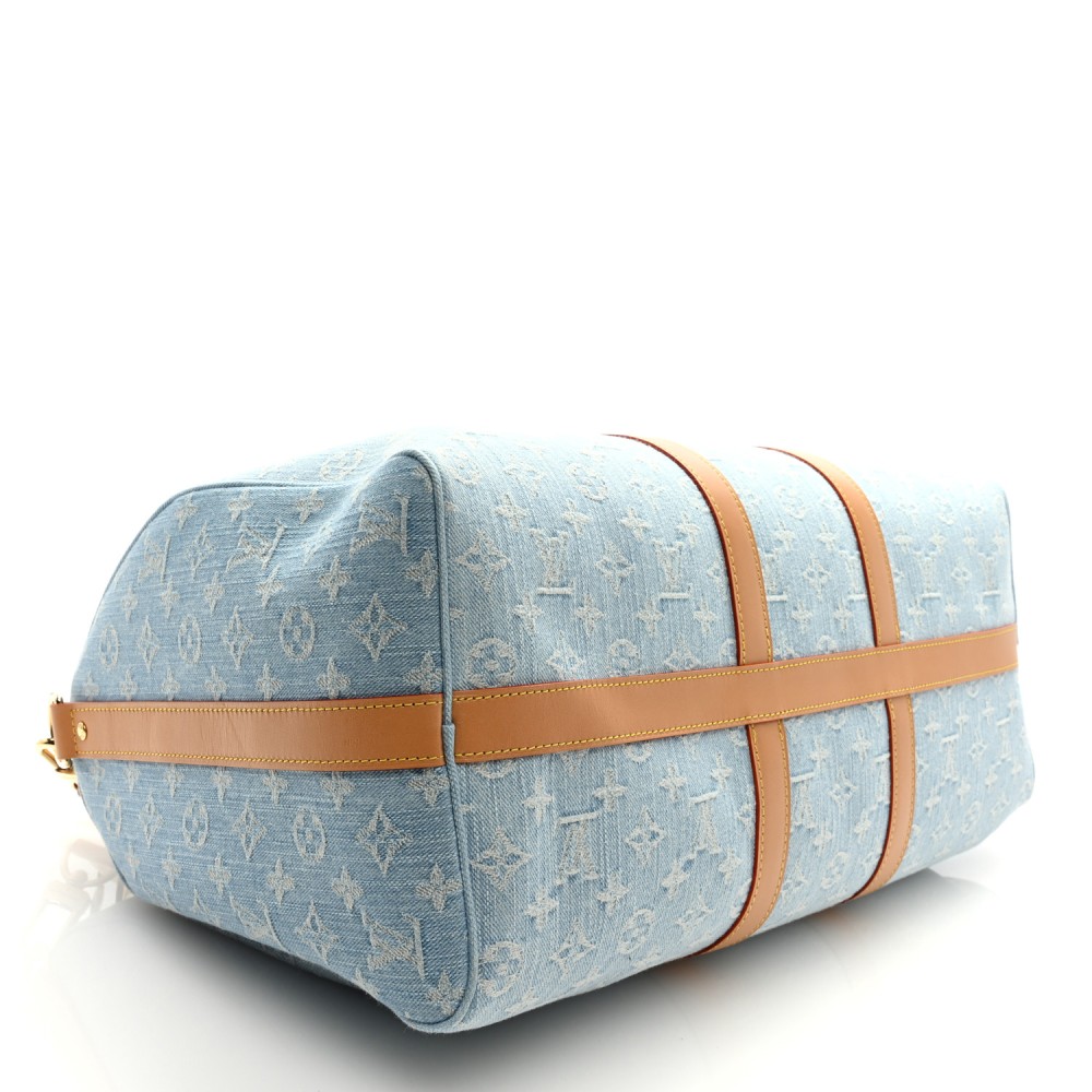 Denim Monogram Keepall Bandouliere 45 Sky Blue