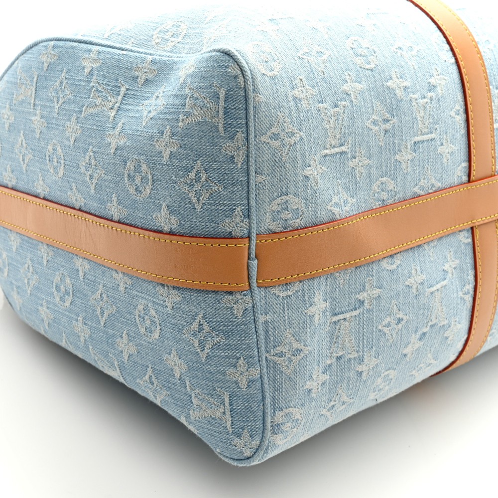 Denim Monogram Keepall Bandouliere 45 Sky Blue