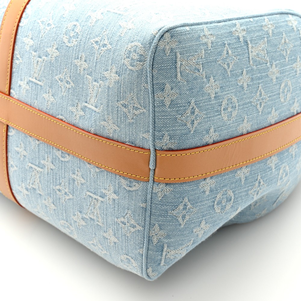 Denim Monogram Keepall Bandouliere 45 Sky Blue